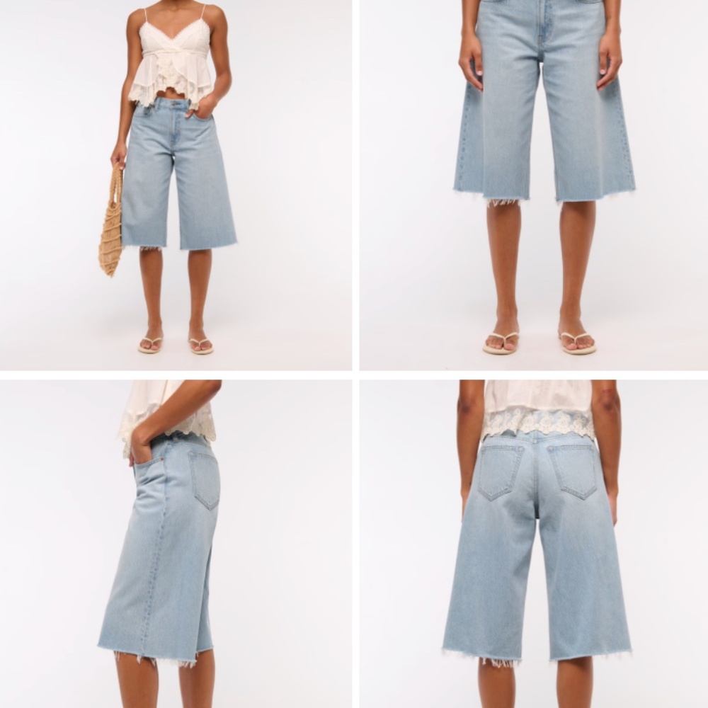 Abercrombie and Fitch Denim Shorts Mid Rise Long Jort